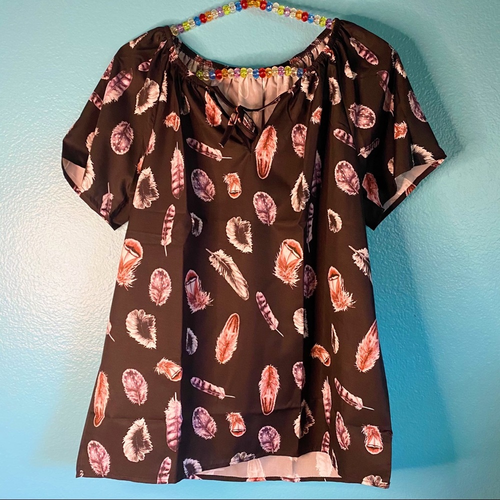 Black feather blouse